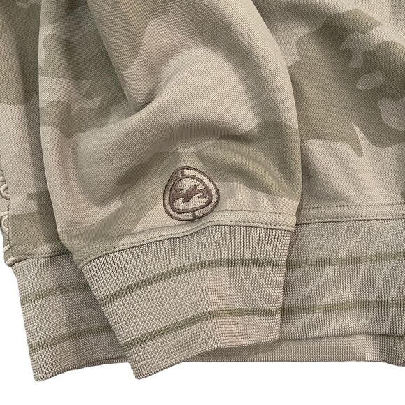 Billabong Jacket Zip Up Tan Camo Stand Up Collar Logo Men's M Pockets Sweater - Picture 7 of 13